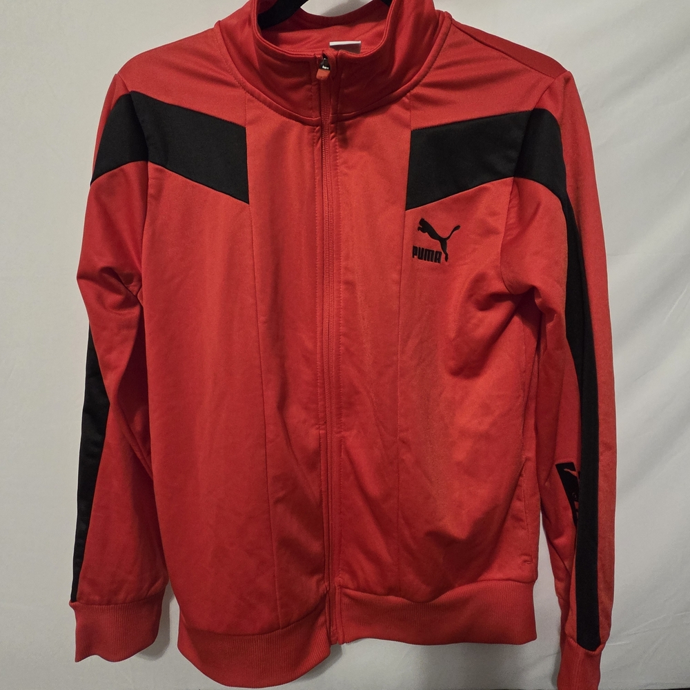 Puma Boy's Red and Black Track Jacket
